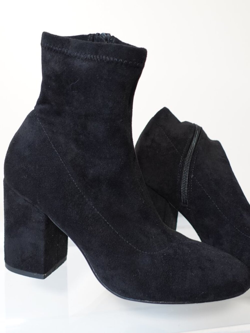 Madden Girl black faux suede sock booties Size 8
